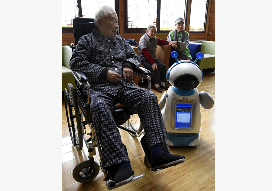 Robots help elderly in nursing home