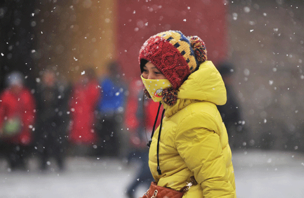 Beijing covered in snow