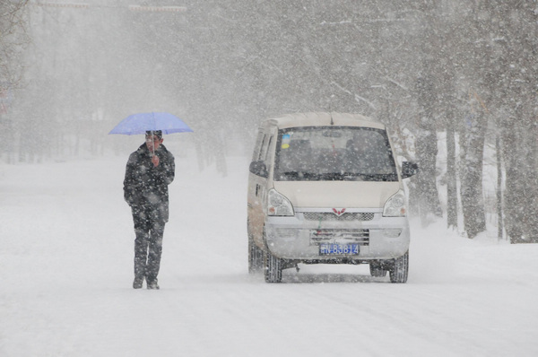 Snowfall hit North China