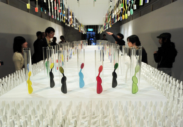 Toothbrushes on show at exhibition in Taiwan