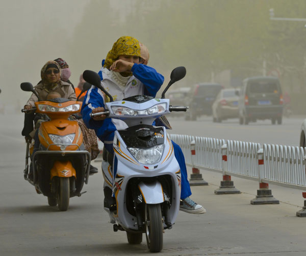 Sandstorms hit Northwest China