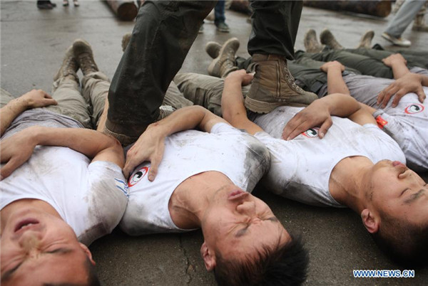 Trainees take security training course in Beijing