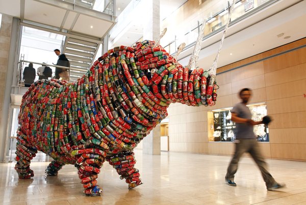 Cans recycled as art