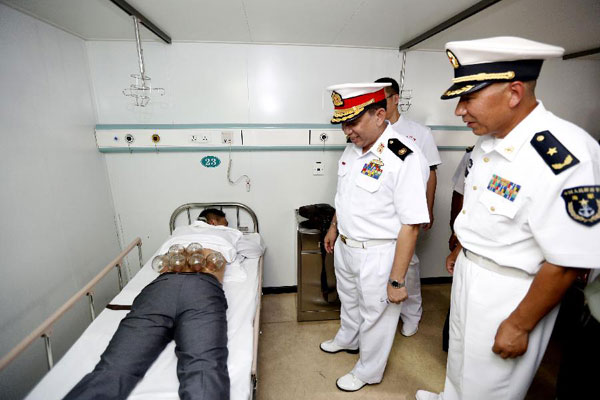 Chinese hospital ship Peace Ark arrives in Yangon