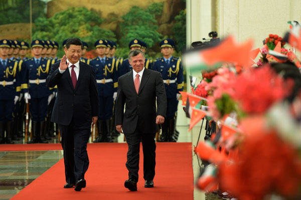 Chinese president, Jordanian king hold talks