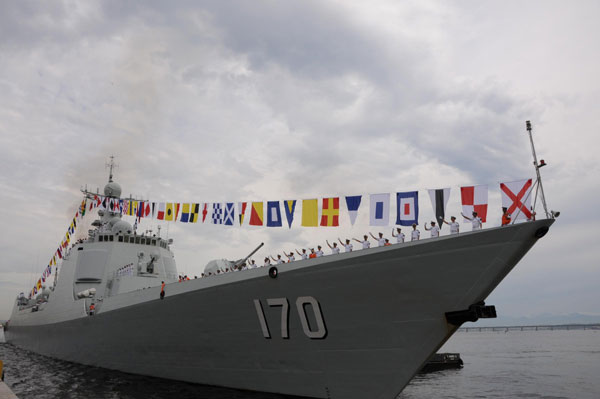 Chinese navy warships visit Brazil