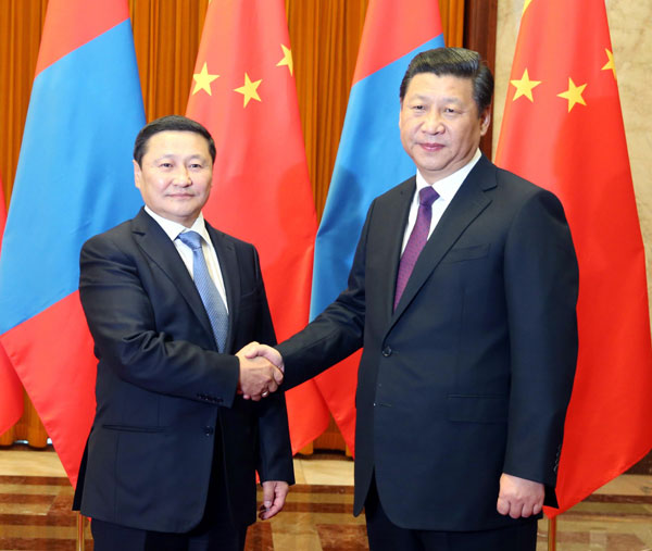 Chinese president meets Mongolian PM