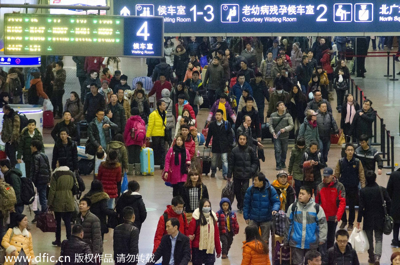 Passenger peak at Beijing rail station