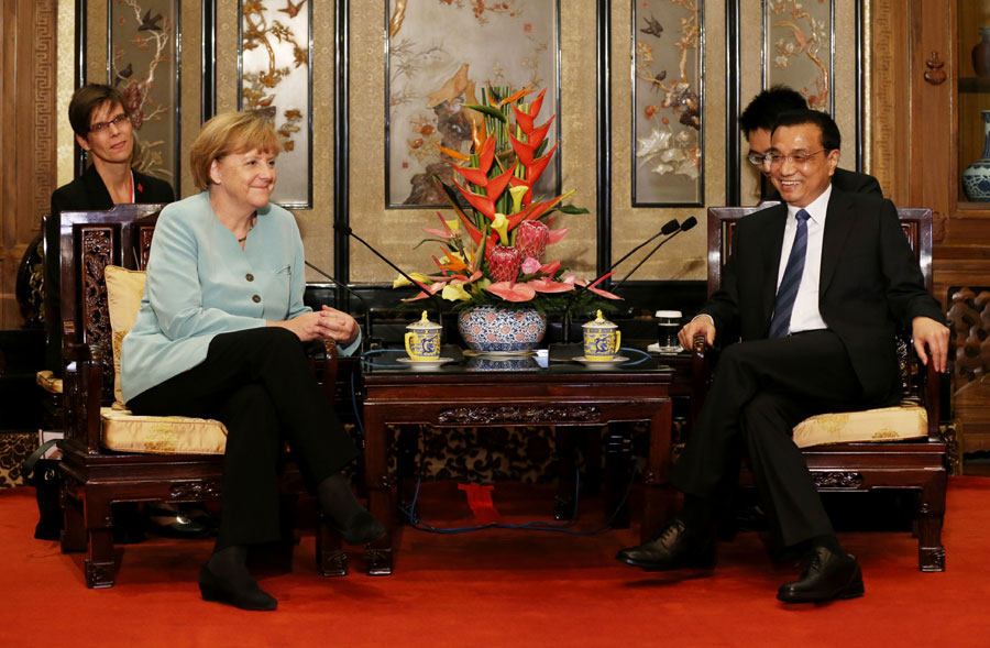 Premier Li meets German Chancellor Merkel in Beijing
