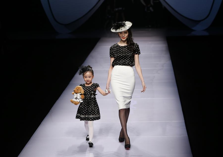 Chidlren models catwalk in China Fashion Week