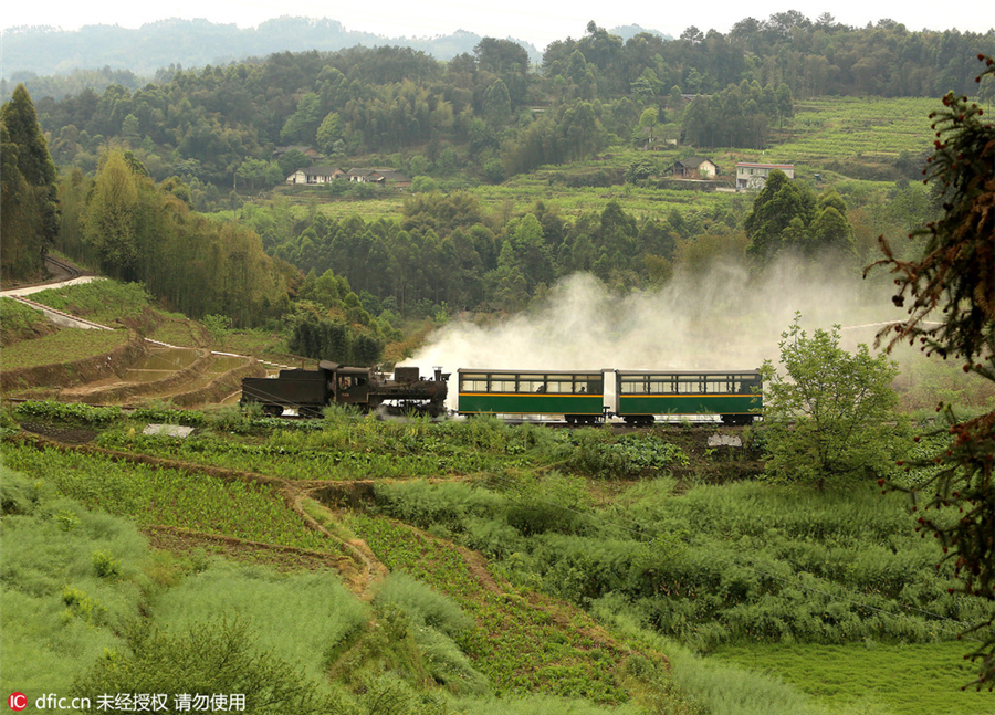 Time-tripping steam train in SW China