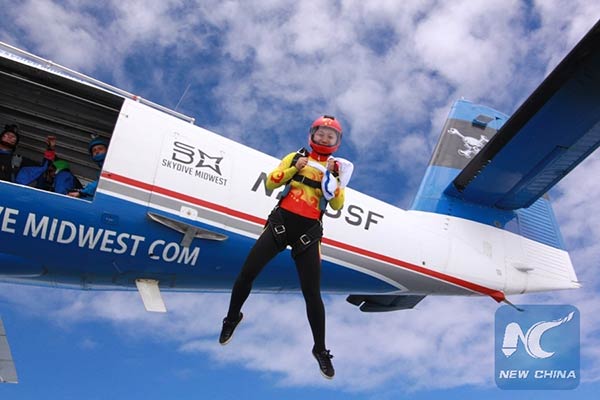 Chinese skydiver brings childhood dream to life