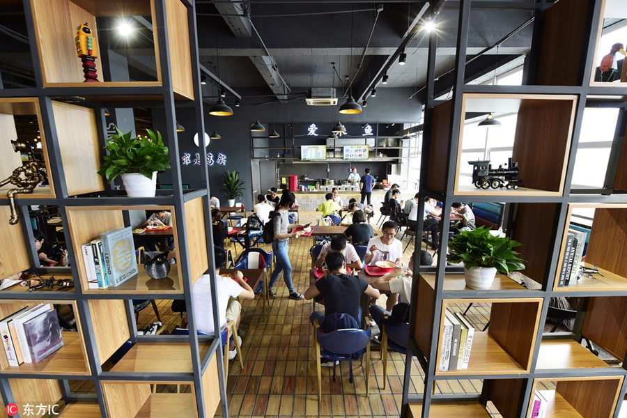Industrial-style canteen surprises university students