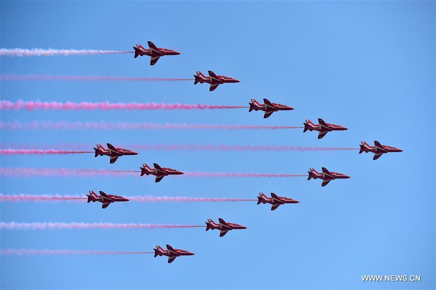 Britain's Red Arrows arrive at Zhuhai for China air show