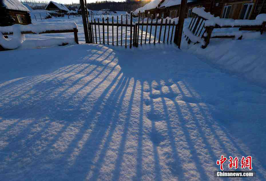 Snow-covered village in Xinjiang