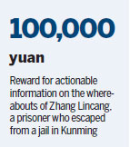 Convict speeds away from Yunnan prison