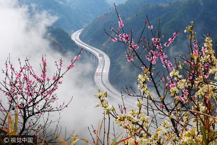 Stunning winding roads of China