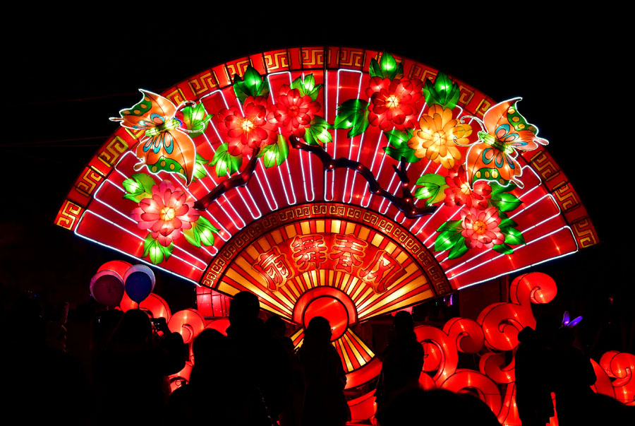 Lanterns lit up to celebrate Spring Festival