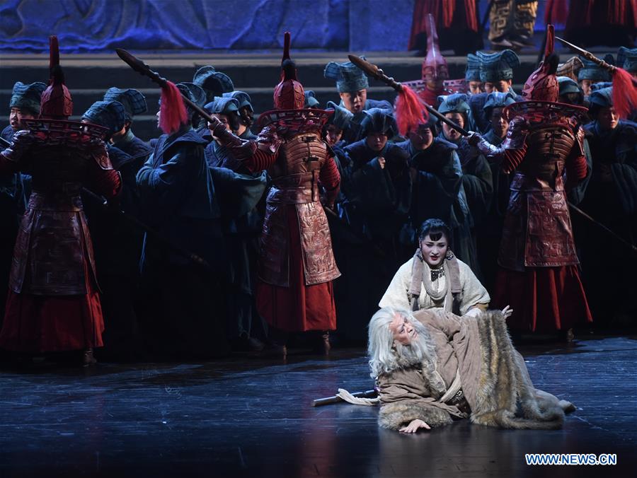 Actors perform opera Turandot in Beijing