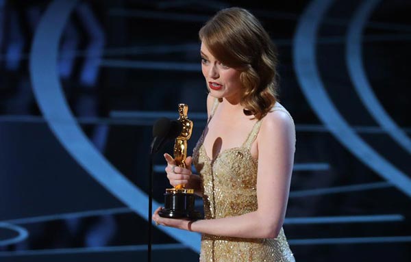 Emma Stone wins best actress Oscar for 'La La Land'