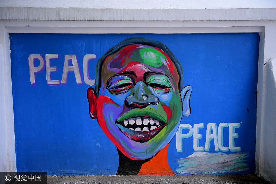 Colorful graffiti art brightens street in Shenyang