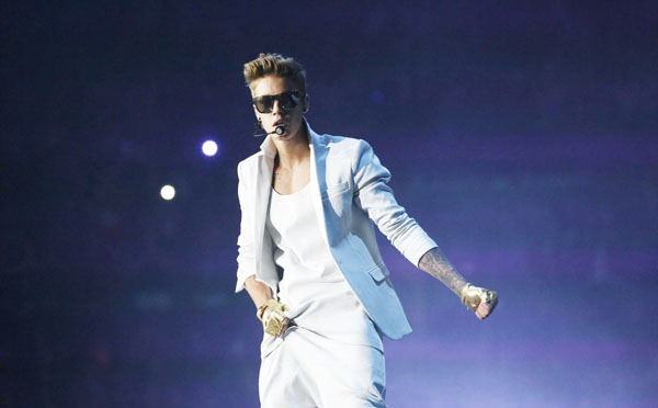 Justin Bieber performs during his Believe Tour