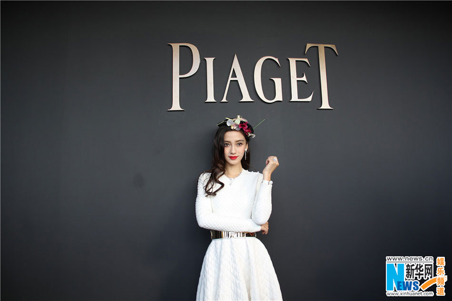 Delicate Angelababy in pretty white dress
