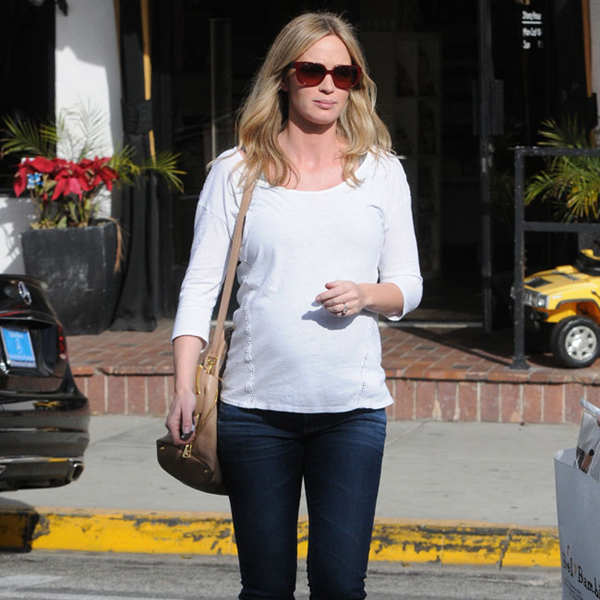 Emily Blunt shops for baby