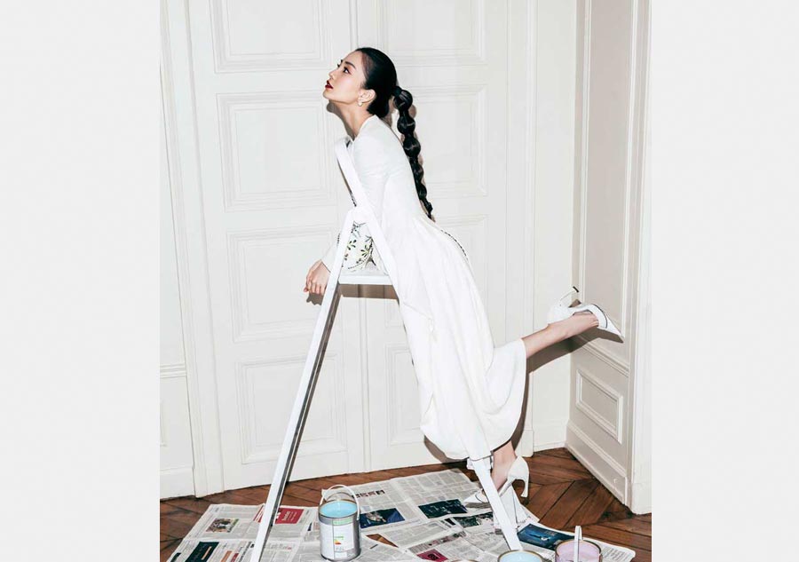 Angelababy poses for fashion magazine