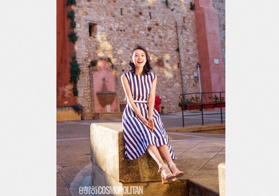 Actress Gao Yuanyuan poses in South France
