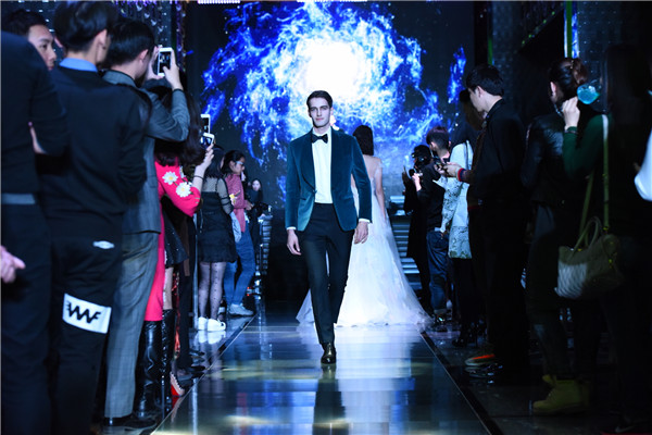 Models present creations at W Beijing's fashion wedding show