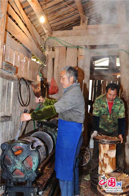 Traditional tea-seed oil mill in SE China