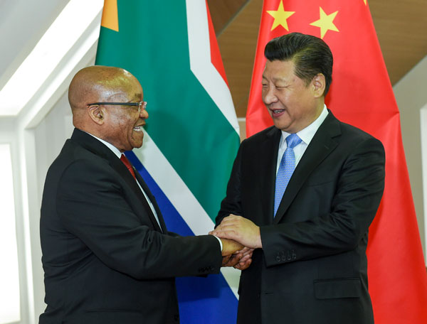 China, S. Africa eye greater role for BRICS in intl affairs
