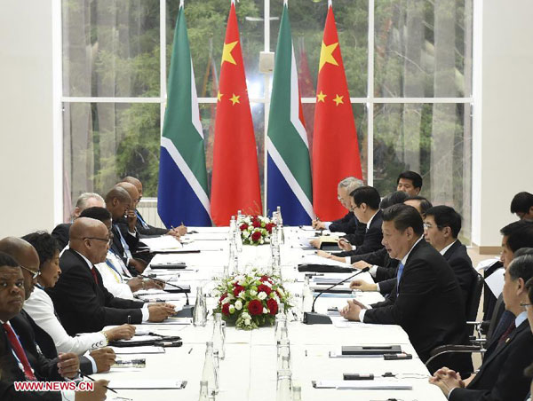 China, S. Africa eye greater role for BRICS in intl affairs