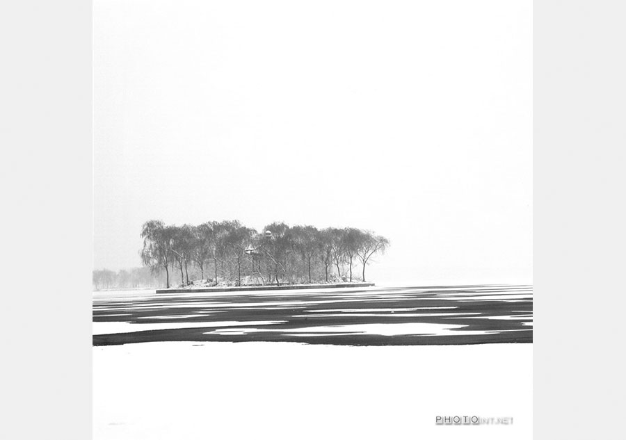 Amazing landscape of China in white and black