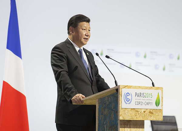 Observers: President Xi sets right tone as Paris climate talks begin
