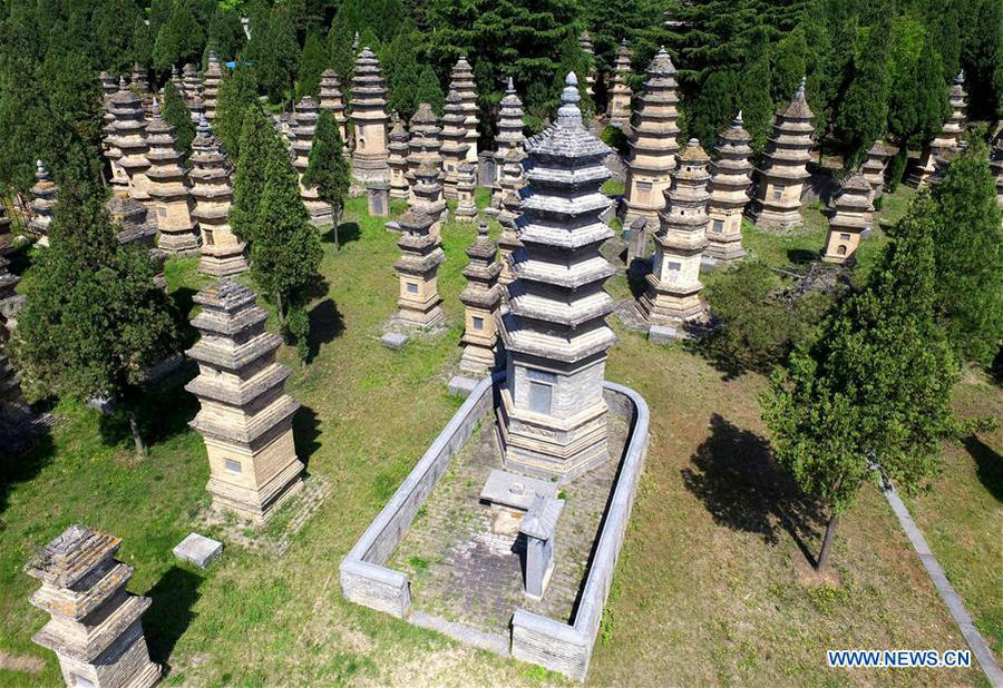 Aerial view of Shaolin Temple in Dengfeng