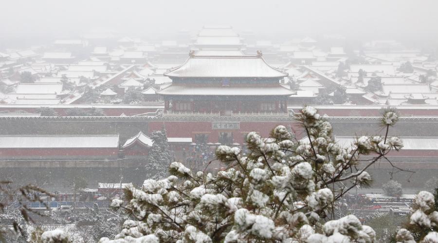 Snowfall brings beauty in Beijing winter