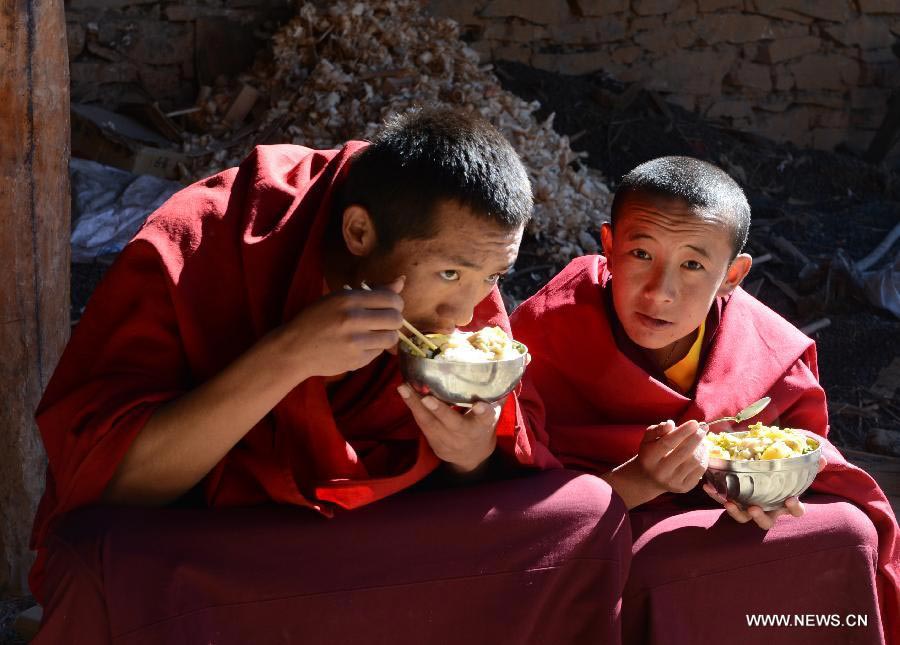 Life of young monks in Tibet