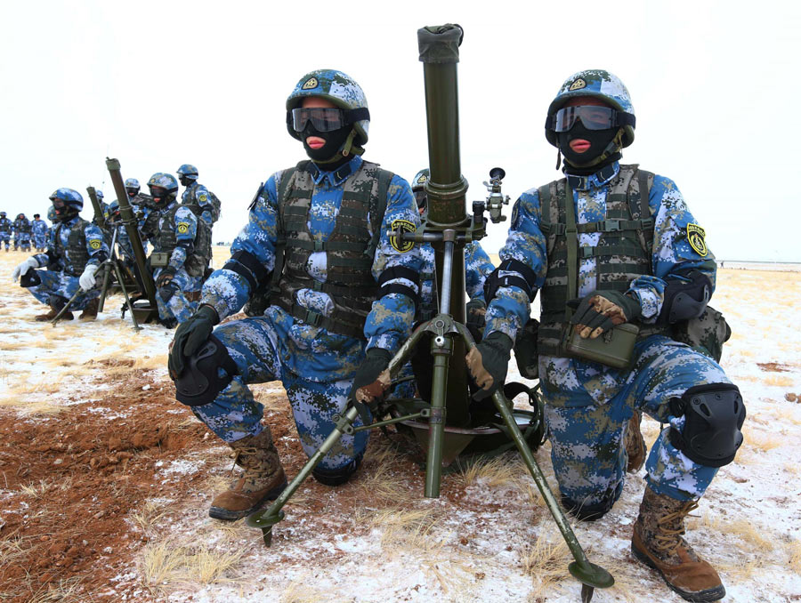 Chinese marines train in deep freeze