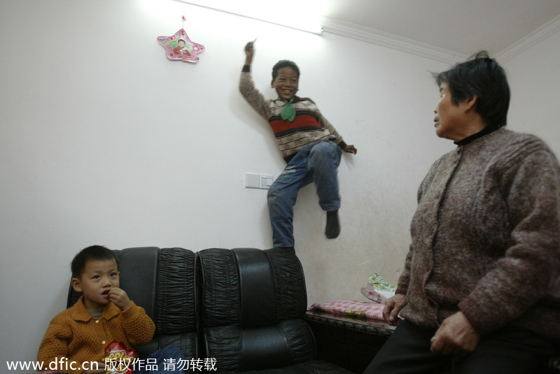 Shanghai woman and her black grandson