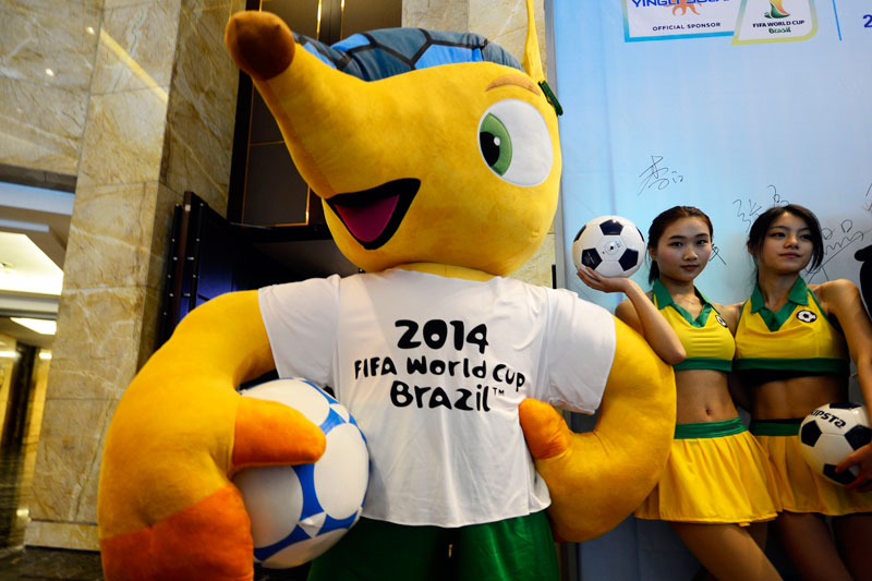 World Cup mascot makes China debut