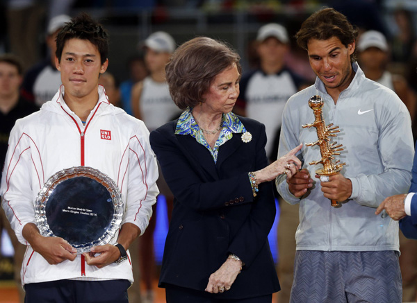 Nadal wins Madrid Open after Nishikori retires