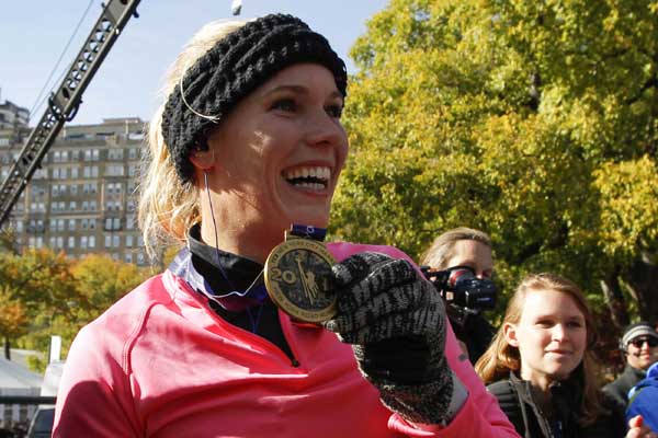 Caroline Wozniacki finishes NYC Marathon
