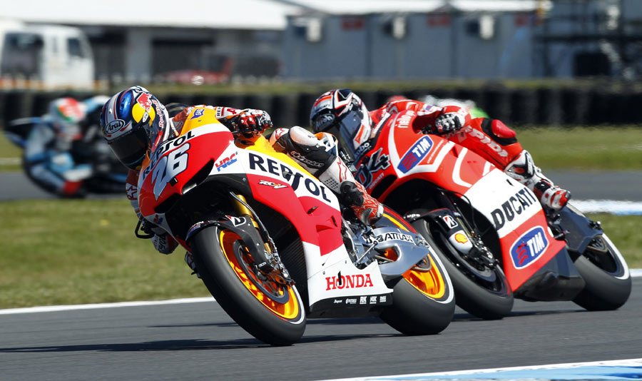 Riders for Australian Motorcycle Grand Prix in practice