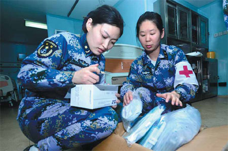 Medics get to work as Peace Ark sails in