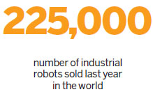 Robots getting ready to clean up and help