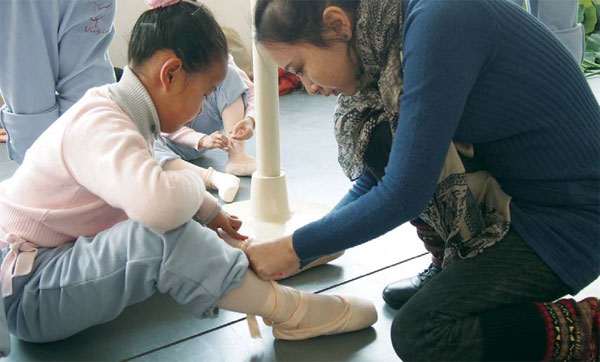 Center-stage and on the tips of their toes