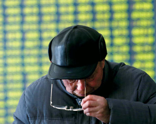 Shares hit 13-month low amid rush to sell