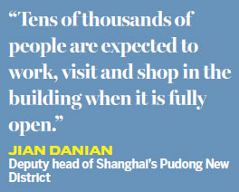 Public gets first look inside nation's tallest tower in Shanghai